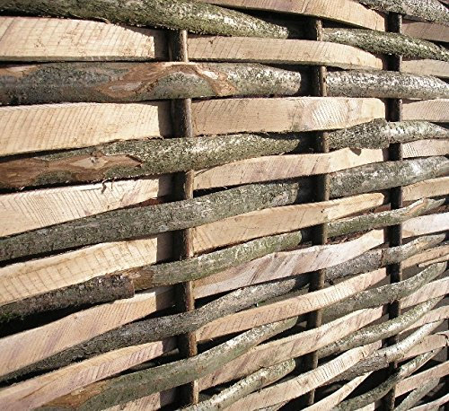 Papillon Split Hazel Hurdle Woven Wattle Garden Fence Panel (1.8m x 1.4m)