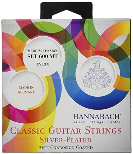 Hannabach 652257 Cuerdas para guitarra clásica serie 600 juego Tensión Media Plateado 600MT