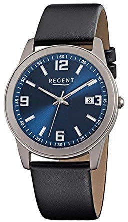Regent Herren Analog Quarz Uhr mit Leder Armband 11190152