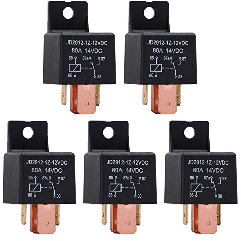 Ehdis 5 Stück Relais 12V 80A 5 Pin Car Relais SPDT Relais für Auto ruck Motor Boot Van Zusatzscheinwerfer Ersatzrelais