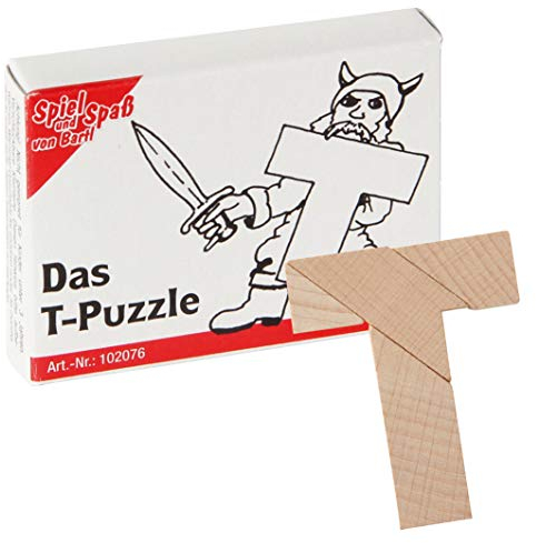 Bartl 102076 Mini-Holz-Puzzle Das T-Puzzle aus 4 kleinen Holzteilen
