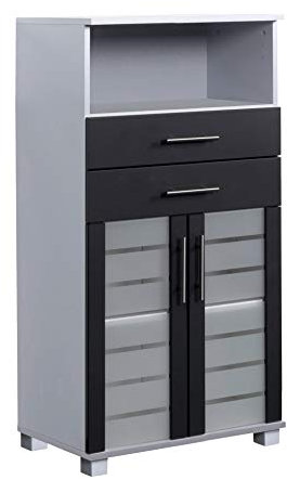 Schildmeyer Niko Midischrank 113294, silber glanz-anthrazit glanz, 59,8/32,6/110,5 cm