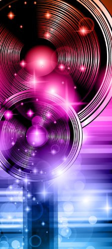 wandmotiv24 Türtapete Abstract Beat 2 TT316 90x200cm Tapete Technik bunt Sound