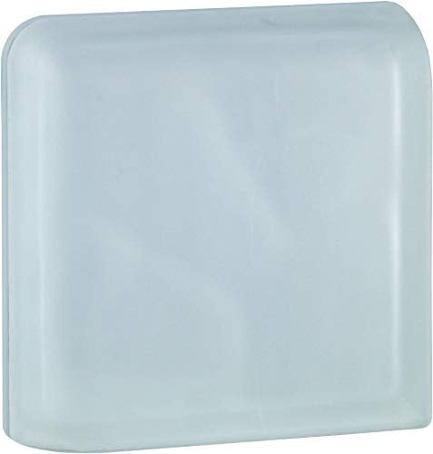 Design Glasbaustein Wolke Super White 2-seitig satiniert Doppelendstein 19x19x8 cm -1 Stück