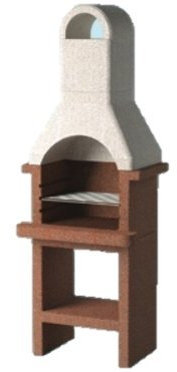 Barbecue a carbone. Prefabbricato in cemento refrattario