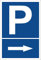 Melis Foliwerkstatt - Cartello con freccia verso destra - Segnale parcheggio parcheggio - 15 x 20 cm, 30 x 20 cm e 45 x 30 cm - fori adesivi in schiuma rigida in alluminio composito -S00273