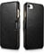 ICARER Tasche passend für Apple iPhone SE 2022 5G, iPhone SE 2020, iPhone 8, iPhone 7, 4.7 Zoll, Case mit Echt-Leder, Schutz-Hülle aufklappbar, Ultra-Slim Cover, Etui, Schwarz