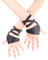 JISEN Damen-Handschuhe, Halbhandfläche, fingerlos, PU-Leder, Nachtbar, Band Up, Punk-Handschuhe, schwarz, Einheitsgröße