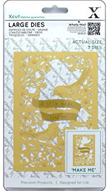 Xcut Large Dies, A Little Birdie, 3 Pieces Carbon Steel, Art Craft Carbon Cutting Tool Supplies, For Beautiful Decoration, Card Making Gift Tag, Wrapping, Scrapbooking, Invitations, Crafters Companion