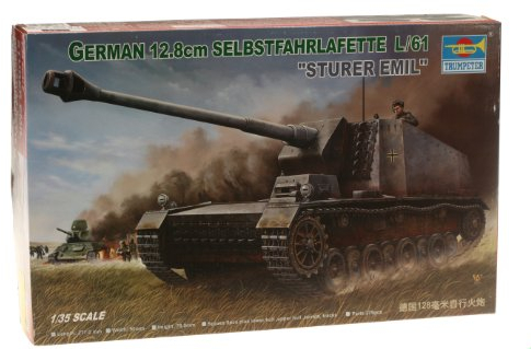 Trumpeter 00350 Modellbausatz Selbstfahrlafette 12,8 cm L/61 Sturer Emil, Verschieden