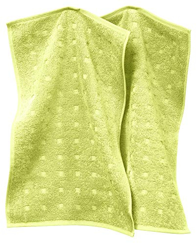 Möve Gästetuch Quadretti 2er-Pack Walk-Frottier hellgrün Größe 30x50 cm