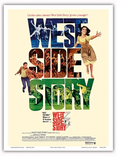 Pacifica Island Art West Side Story – mit Natalie Wood und Richard Beymer – Vintage-Filmposter c.1961 – Meister-Kunstdruck, 22,9 x 30,5 cm