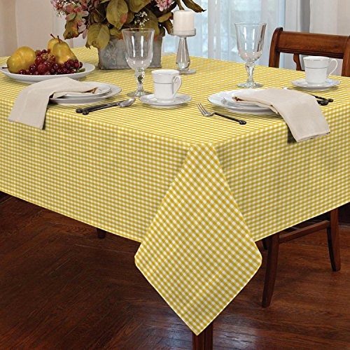 Classic Home Store Alan Symonds Tablecloths Gingham Tablecloth Yellow 54 x 72