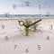 Wanduhr aus Glas, Soft Velvet Beach, Strand mit Gräsern, 30x30 cm von Eurographics
