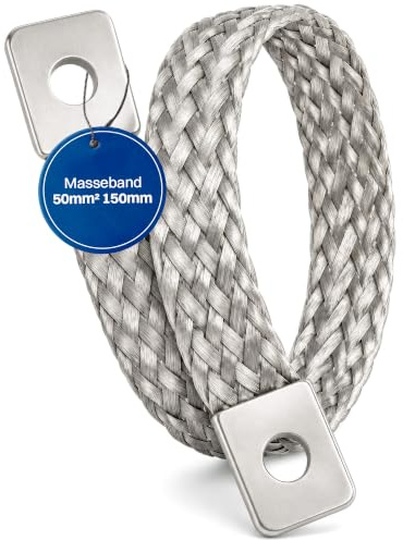 Intratec Masseband 150mm 50mm² (1 Stück) verzinnte Enden mit Lochdurchmesser 11mm – Hochwertiges & flexibles Kabel aus Kupfer – EN1652 & EN13602 sicher – Perfekt für KFZ & Motor