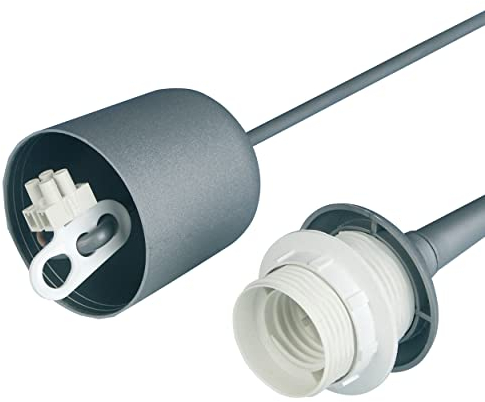 REV Schnurpendelfassung, Lampenaufhängung E27, Länge 70cm, chrom