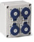 FAMATEL – Caja estanca IP44 | 4 tomas | 2P+TTL | 16A | 250V | Azul