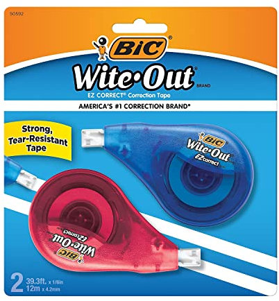 BIC EZ Korrigieren Correction Tape, nicht nachfüllbar, 1/15,2 x 1.198,9 cm 2/Pack