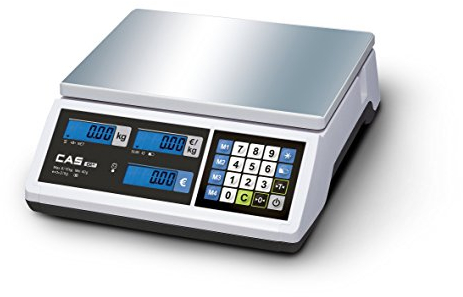 Geeichte Ladenwaage Marktwaage CAS ER Junior Max 15/30kg mit AKKU Obstwaage Gemüsewaage Verkaufswaage