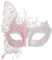 Mysteriöse venezianische Schmetterlings-Maske für Damen, geignet für Halloween, Karneval und Maskenbälle, metall, rose, Large