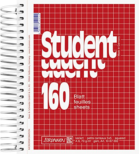 Collegeblock/Rechenblock Brunnen 160 Blatt / 5 mm kariert - A6