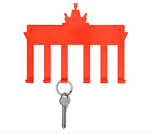 hooked on berlin · Schlüsselbrett Motiv BrandenburgerTor · Schlüsselgarderobe (rot)