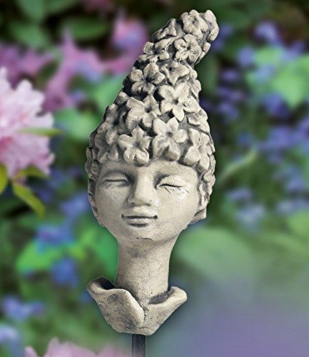 Unbekannt Blumenkinder Rittersporn Gartenstecker aus Steinguss