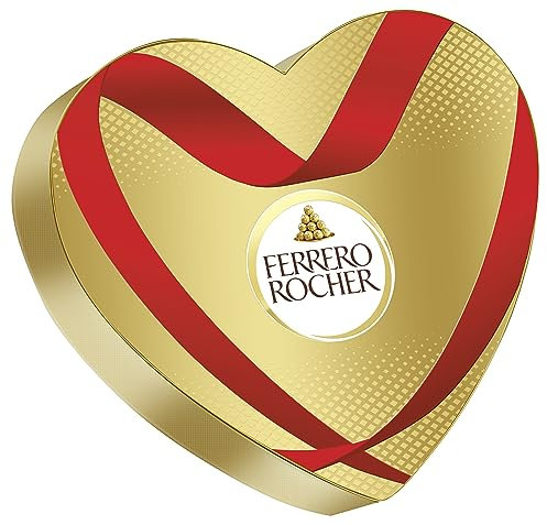 Ferrero Rocher Herz – Knusprig-cremige Nuss-Pralinen-Spezialität als Geschenkbox in Herzform – Muttertagsgeschenk für Mama – 1 Packung 125 g