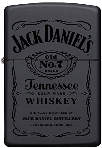 Zippo 2003930 Feuerzeug 60001369 Jack Daniel's Benzinfeuerzeug, Messing, Schwarz