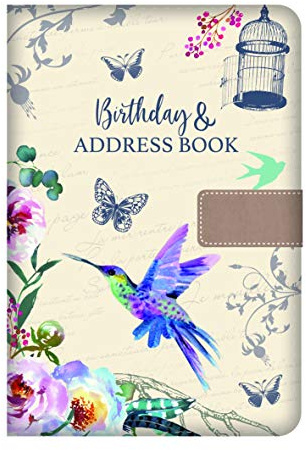 A5 Adressbuch A-Z HB Bird Leinen Schutzhülle Druckknopf