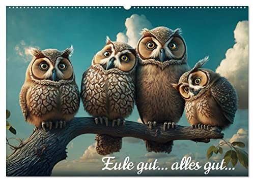 Eule gut... alles gut! (Wandkalender 2026 DIN A2 quer), CALVENDO Monatskalender: Wenn das Jahr wie im Flug vergeht: ein bezaubernder Eulen-Kalender zum Schmunzeln und Verweilen! (CALVENDO Tiere)