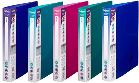Snopake Original Ringbuch (2-Ring-Mechanik, 25 mm, Format A4, Electra-Farben) 10 Stück farbig sortiert