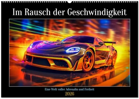 Im Rausch der Geschwindigkeit (Wandkalender 2026 DIN A2 quer), CALVENDO Monatskalender: Im Rausch der Geschwindigkeit ist eine aufregende und ... High-Speed-Fahrzeuge. (CALVENDO Mobilitaet)