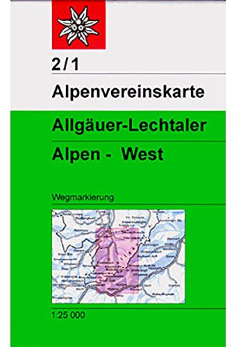 Allgäuer-Lechtaler Alpen - West: Topographische Karte 1:25.000 mit Wegmarkierungen: Topographische Karte. Wegmarkierung (Alpenvereinskarten)