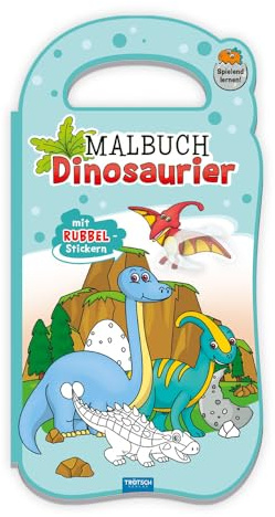 TRÖTSCH - Malbuch Rubbelsticker Bauernhoftiere | Malbuch mit Stickern zum Ausschneiden, Auftragen und Aufrubbeln: Stickerbuch mit vielen fröhlichen Bauernhoftieren zum Ausmalen | Ab 3 Jahren