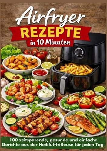 Airfryer Rezepte in 10 Minuten: 100 zeitsparende, gesunde und einfache Gerichte aus der Heißluftfritteuse für jeden Tag