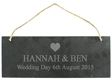 Personalised Heart Motif Slate Door Plaque