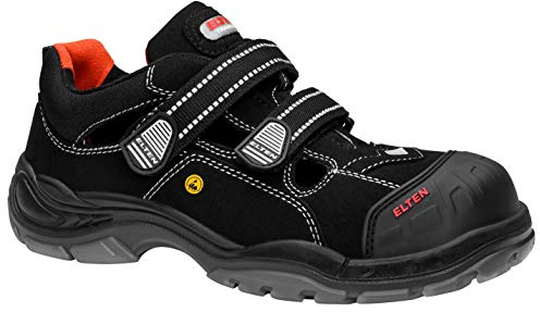 ELTEN Sicherheitsschuhe Scott Pro ESD S1PS, Damen und Herren, Textil, Kunststoffkappe (Leichter als Stahlkappe), leicht, sportlich 45, Schwarz