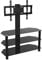MAHARA Glass Corner TV Stand - with Column - Black Floor stand Unit with built-in Mount for up to 60 Inch TV - Universal VESA Mount included