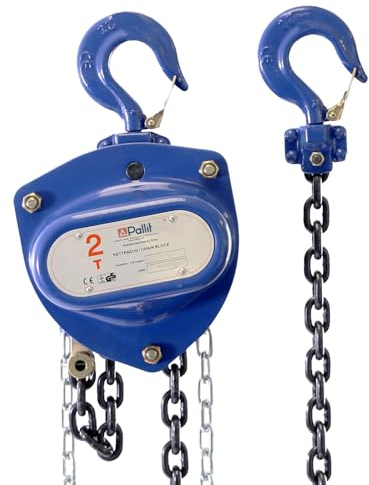 Pallit Flaschenzug CHAINPRO-M 2000 kg Tragkraft 5 m Hubhöhe extralange & robuste Bedienkette 360° drehbarer Haken Seilzug Kettenzug Kettenflaschenzug