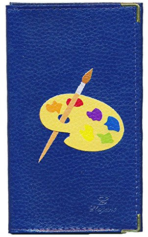 Syl'la Fantaisie Art Porte Carte Grise et Papier Voiture en Cuir pour Femme ou Homme Bleu