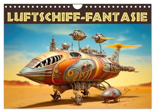 Luftschiff-Fantasie (Wandkalender 2026 DIN A4 quer), CALVENDO Monatskalender: Skurrile mechanische Flugobjekte (CALVENDO Spass)
