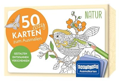 50 cozy Karten zum Ausmalen – Natur: Gestalten, entspannen, verschenken (KARTOLINO Ausmalkarten)