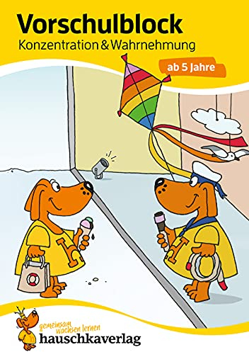 Vorschulblock ab 5 Jahre für Junge und Mädchen - Konzentration und Wahrnehmung: Bunter Rätselblock - Förderung mit Freude (Übungshefte & -blöcke für Kindergarten, Vorschule und Einschulung, Band 623)