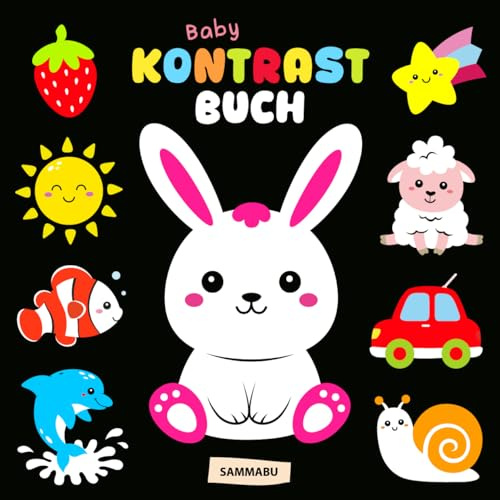 Baby Kontrastbuch: Fröhliche Tiere, Farben und Kontraste ab 6 Monaten