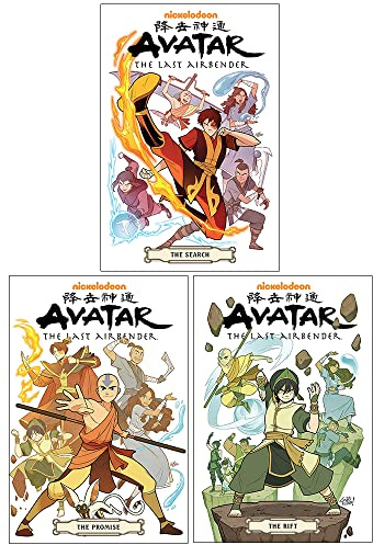 Avatar The Last Airbender Series Collection 3 Books Set (The Search Omnibus, The Promise Omnibus, The Rift Omnibus)