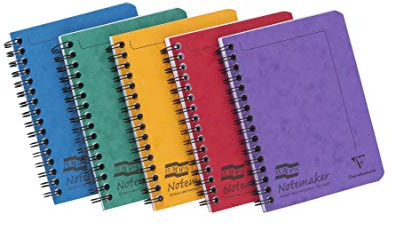 Calligraphe 482/1138Z - Packung mit 10 Notizheften, mit Spiralbindung Notemaker Europa 60 Blatt mikroperforiert 10,5x14,8 cm 90g liniert, sortiert Farben, 1 Pack