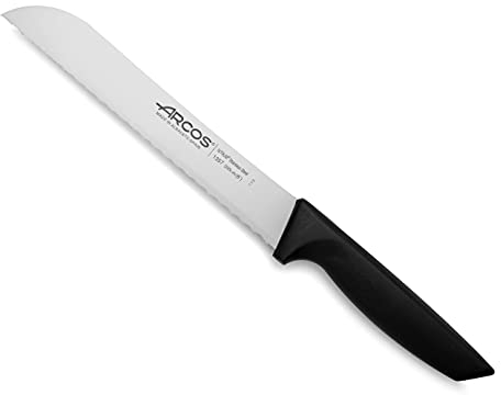 Arcos Serie Niza - Cuchillo Panero - Hoja serrada de 200 mm - Mango Color Negro