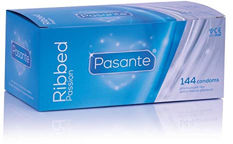 Pasante Passion (Ribbed), Rippenkondome für verstärkte Gefühle und einen besonders intensiven Orgasmus, 1 x 144 Stück