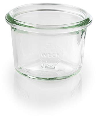 APS 12 Original WECK Gläser 80 ml, Ø 6 cm, H: 5 cm, Sturzform ohne Deckel, Einmachglas, Dekoglas, Dessertglas, Vorratsglas, spülmaschinengeeignet, 82370, Transparent